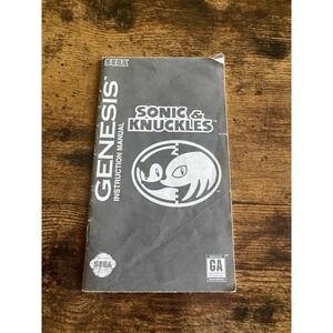 NO GAME- Authentic Manual ONLY! SEGA GENESIS	Sonic & Knuckles